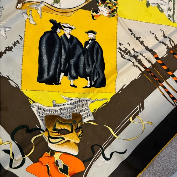 AUTHENTIC HERMES LE CARNAVAl DE VENISE SILK SCARF BY H de WANTRIGANT. - Picture 11 of 13